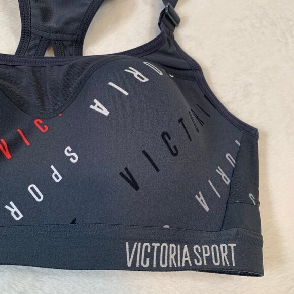 Victoria Sport 34B black racerback bra clasp pullover medium impact sports bra - Picture 2 of 8